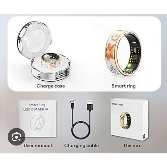 Parameter Smart Ring Health Tracker Men/Women, Fitness Sleep Silver R06 Size 8 - Picture 3 of 8